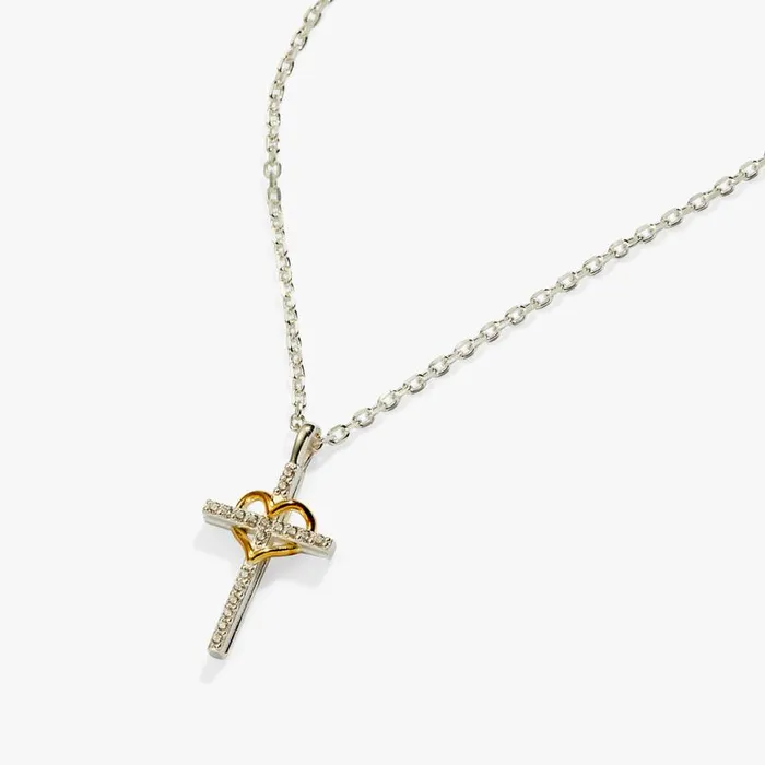 Cross And Heart Necklace Sterling Silver Two Tone Precious Women Alex And Ani Easter Cross And Heart Necklace Sterling Silver Two Tone Precious Women Alex And Ani Easter