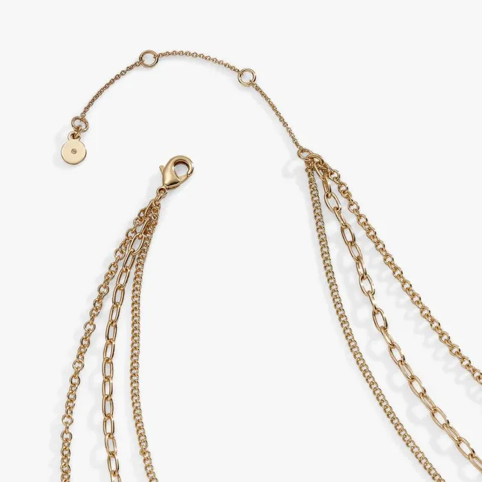 Crystal And Chain Layered Necklace Silver Women Alex And Ani Jewelry Sets