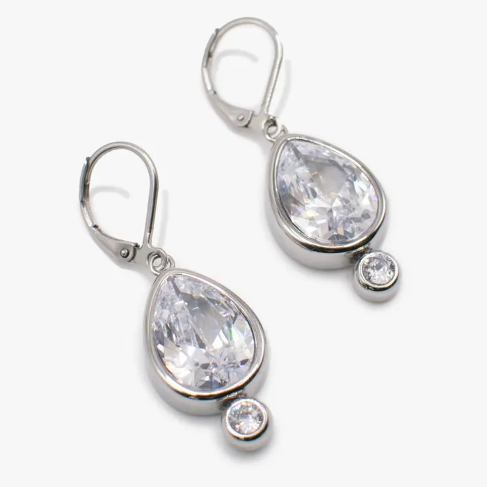 Crystal Drop Earrings Stainless Steel Silver Women Alex And Ani Easter