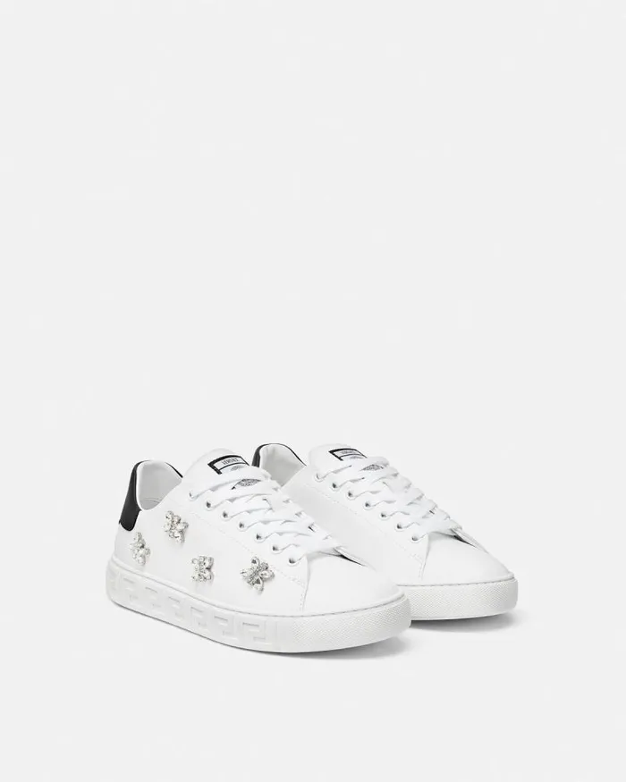 Crystal Greca Sneakers Blackwhite Women Versace Sneakers