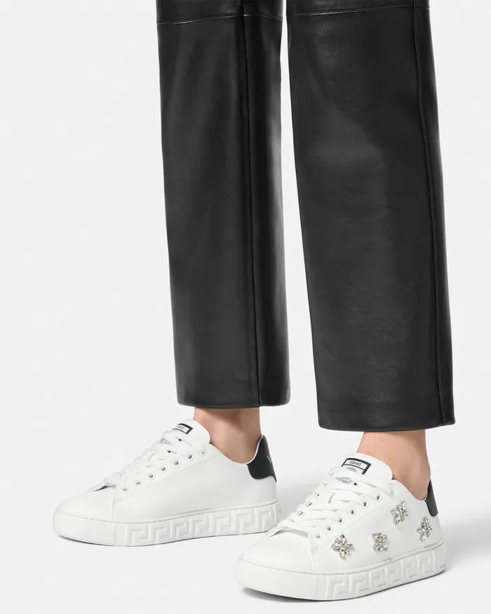 Crystal Greca Sneakers Blackwhite Women Versace Sneakers