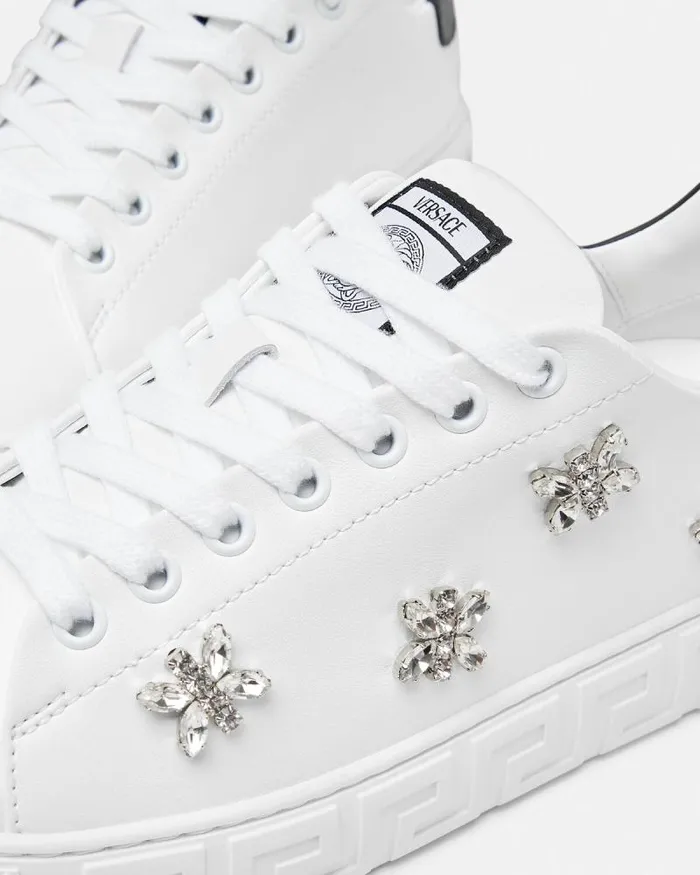 Crystal Greca Sneakers Blackwhite Women Versace Sneakers