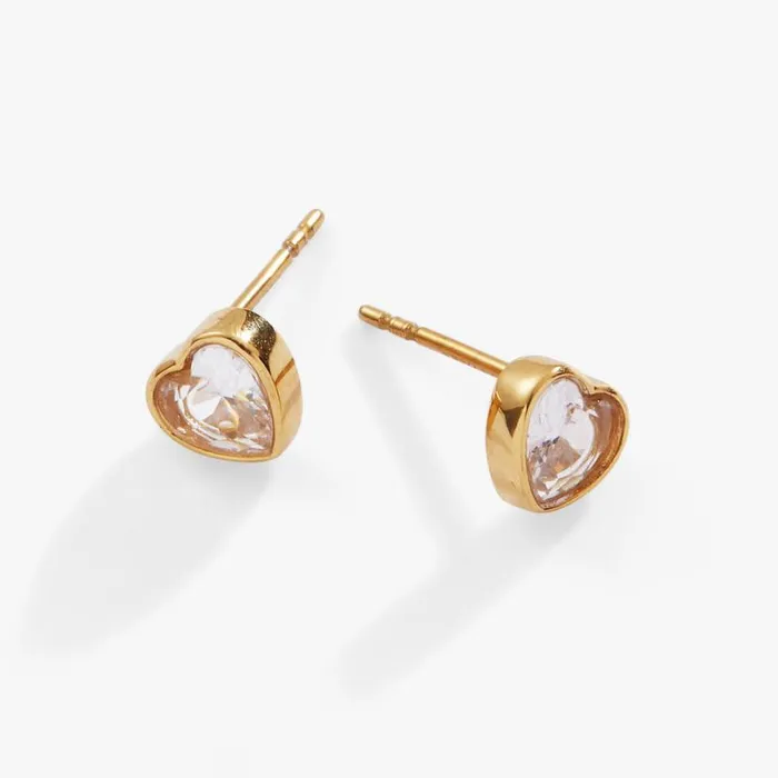 Crystal Heart Mini Stud Earrings Stainless Steel Gold Women Alex And Ani Earrings Crystal Heart Mini Stud Earrings Stainless Steel Gold Women Alex And Ani Earrings