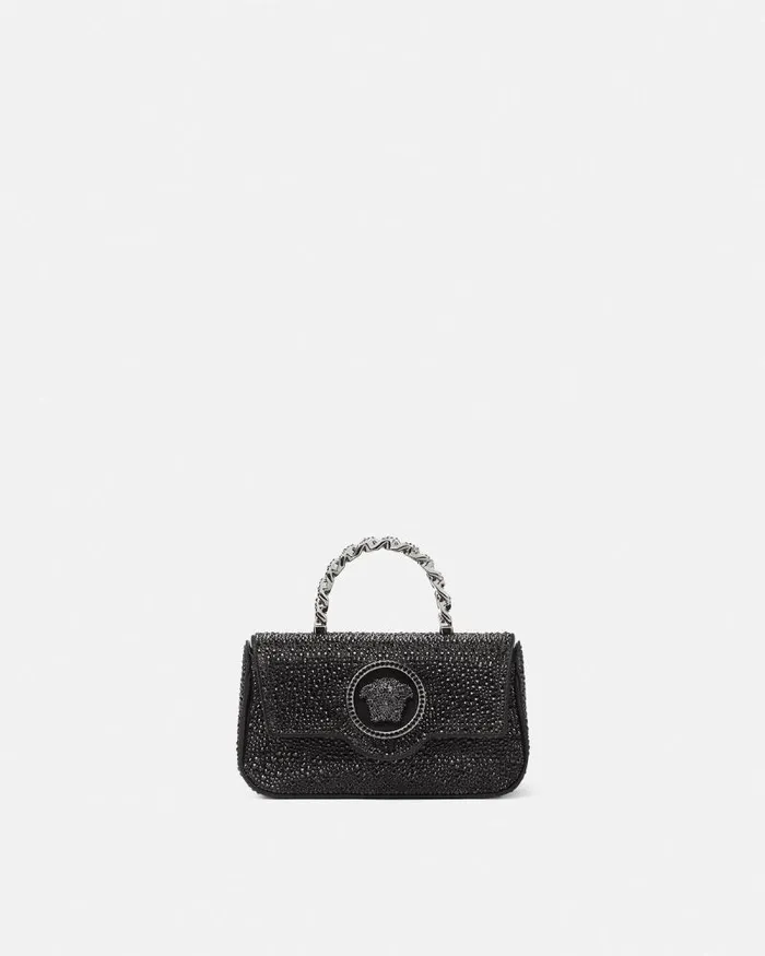 Crystal La Medusa Mini Bag Black Women Versace Top Handle