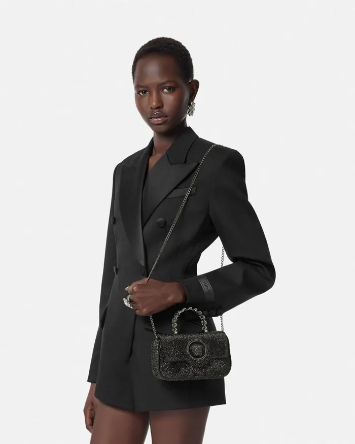 Crystal La Medusa Mini Bag Black Women Versace Top Handle
