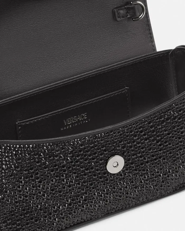Crystal La Medusa Mini Bag Black Women Versace Top Handle