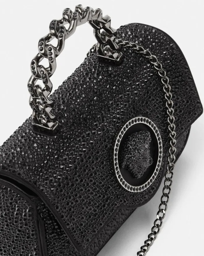 Crystal La Medusa Mini Bag Black Women Versace Top Handle