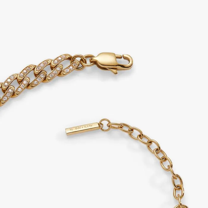 Crystal Pave Curb Chain Bracelet Stainless Steel Gold Women Alex And Ani Bracelets Crystal Pave Curb Chain Bracelet Stainless Steel Gold Women Alex And Ani Bracelets