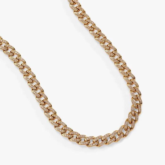 Crystal Pave Curb Chain Necklace Stainless Steel Gold Women Alex And Ani Necklaces Crystal Pave Curb Chain Necklace Stainless Steel Gold Women Alex And Ani Necklaces