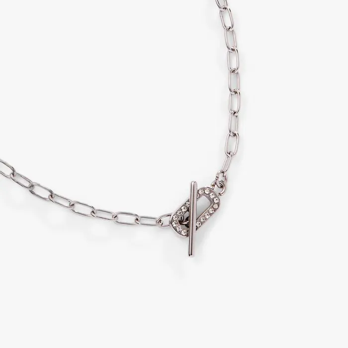 Crystal Pave Toggle Necklace Stainless Steel Silver Women Alex And Ani Necklaces Crystal Pave Toggle Necklace Stainless Steel Silver Women Alex And Ani Necklaces