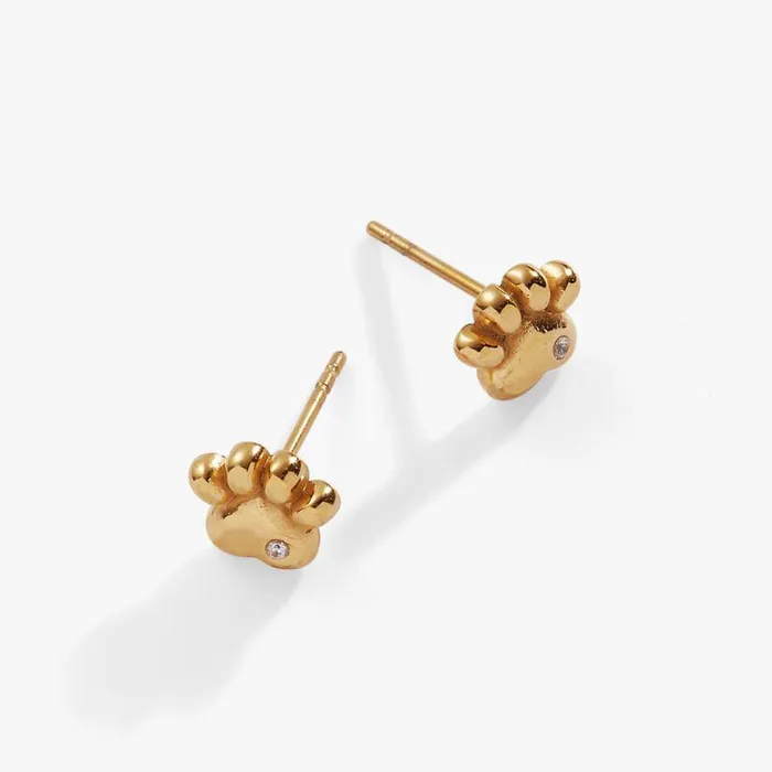Crystal Paw Mini Stud Earrings Stainless Steel Gold Women Alex And Ani Earrings Crystal Paw Mini Stud Earrings Stainless Steel Gold Women Alex And Ani Earrings