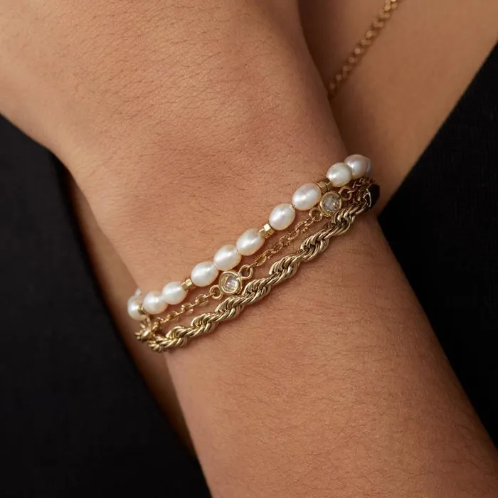 Crystal Pearl Stranded Bracelet Set Stainless Steel Gold Women Alex And Ani Anniversary Crystal Pearl Stranded Bracelet Set Stainless Steel Gold Women Alex And Ani Anniversary