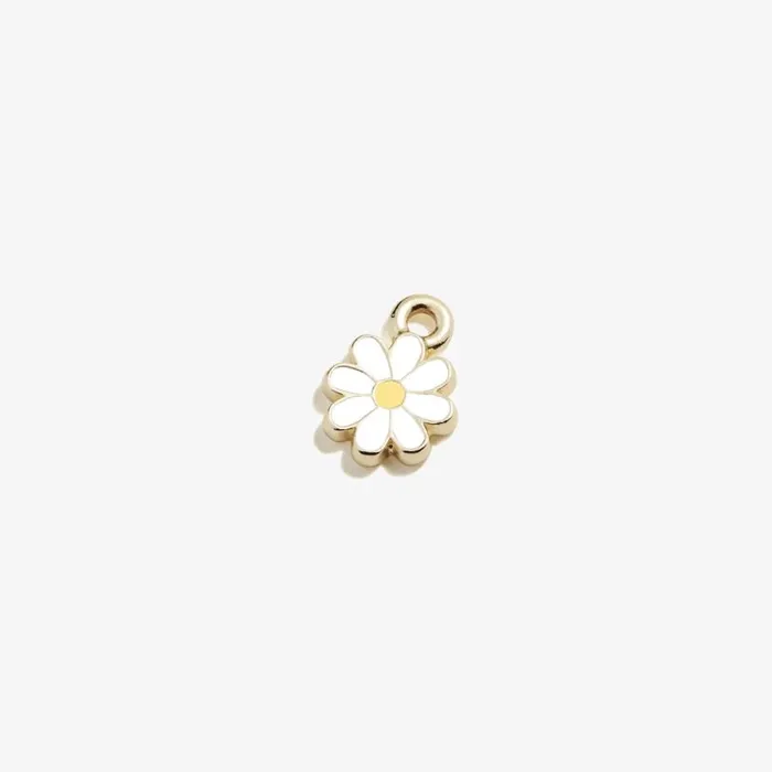 Daisy Hoop Earring Charm Shiny Silver Women Alex And Ani Charms For Earrings