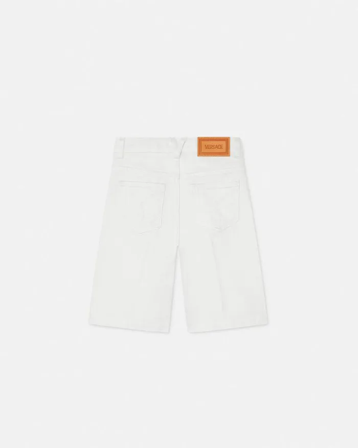 Denim Kids Bermuda Shorts White Children Versace Clothing
