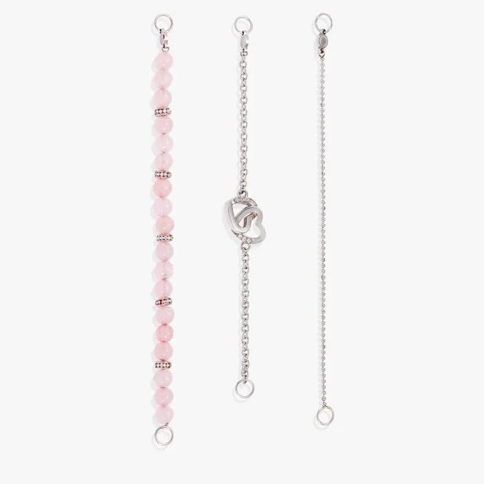 Devotion Stranded Bracelet Set Stainless Steel Silver Women Alex And Ani Heart