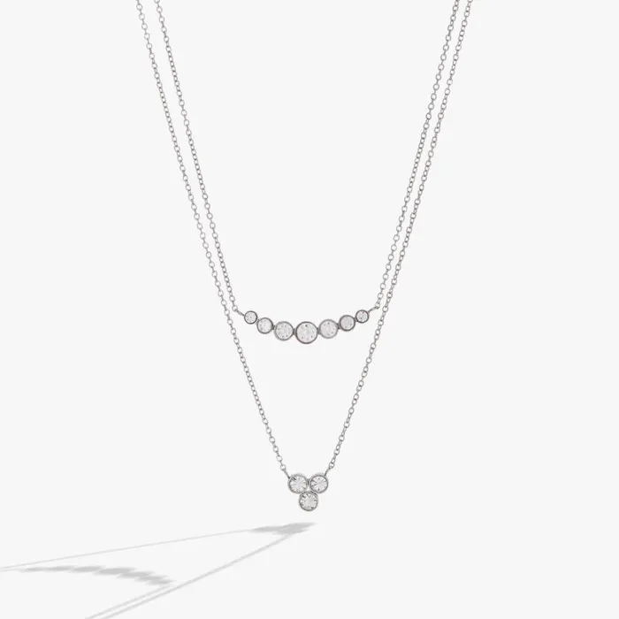 DoubleLayer Crystal Necklace Stainless Steel Gold Women Alex And Ani Necklaces DoubleLayer Crystal Necklace Stainless Steel Gold Women Alex And Ani Necklaces