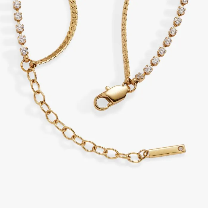 Double Strand Crystal Tennis Chain Bracelet Stainless Steel Gold Women Alex And Ani Bracelets Double Strand Crystal Tennis Chain Bracelet Stainless Steel Gold Women Alex And Ani Bracelets