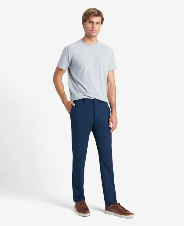 Dress Pants Men Kenneth Cole Stretch Solid SkinnyFit Flex Waistband Dress Pant Bright Blue