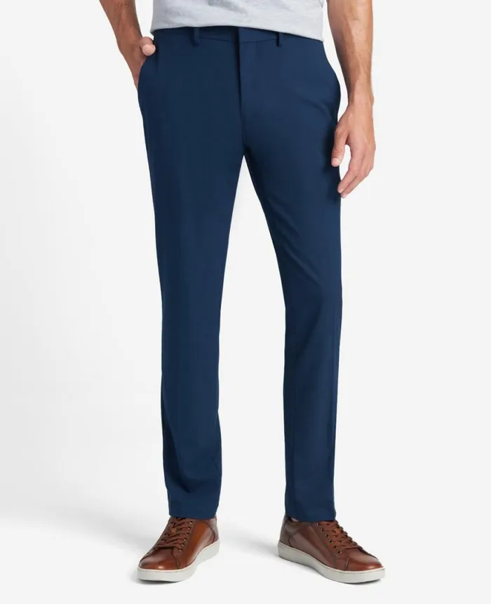 Dress Pants Men Kenneth Cole Stretch Solid SkinnyFit Flex Waistband Dress Pant Bright Blue