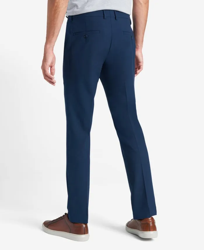 Dress Pants Men Kenneth Cole Stretch Solid SkinnyFit Flex Waistband Dress Pant Bright Blue
