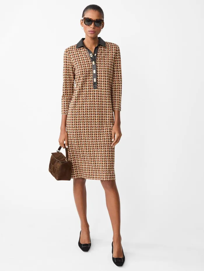 Dresses Women JMcLaughlin Falcon Dress In Marseilles Geo Tanbrownblack