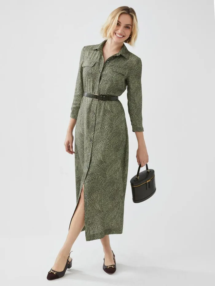 Dresses Women JMcLaughlin Freda Dress In Ink Dot Olivegreen Dresses Women JMcLaughlin Freda Dress In Ink Dot Olivegreen
