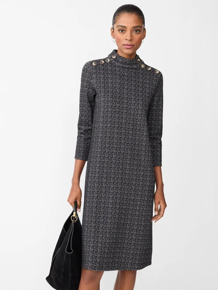 Dresses Women JMcLaughlin Mare Dress In Mini Raffia Jacquard Blackoff White Dresses Women JMcLaughlin Mare Dress In Mini Raffia Jacquard Blackoff White