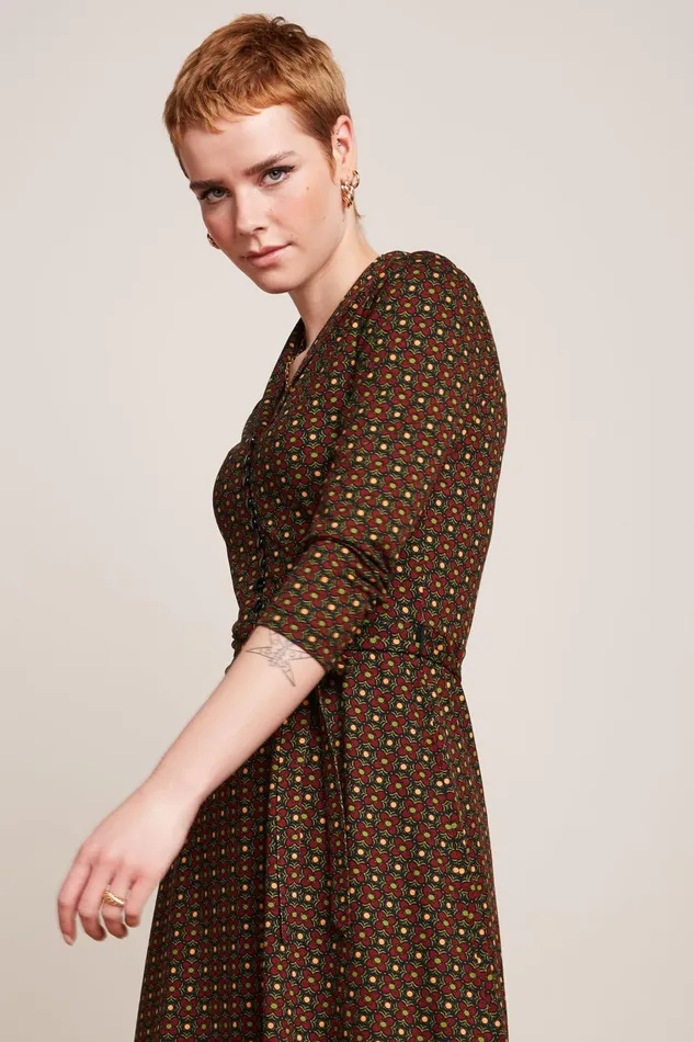 Dresses Women King Louie Emmy Dress Valley Cabernet Red 8211 Valley