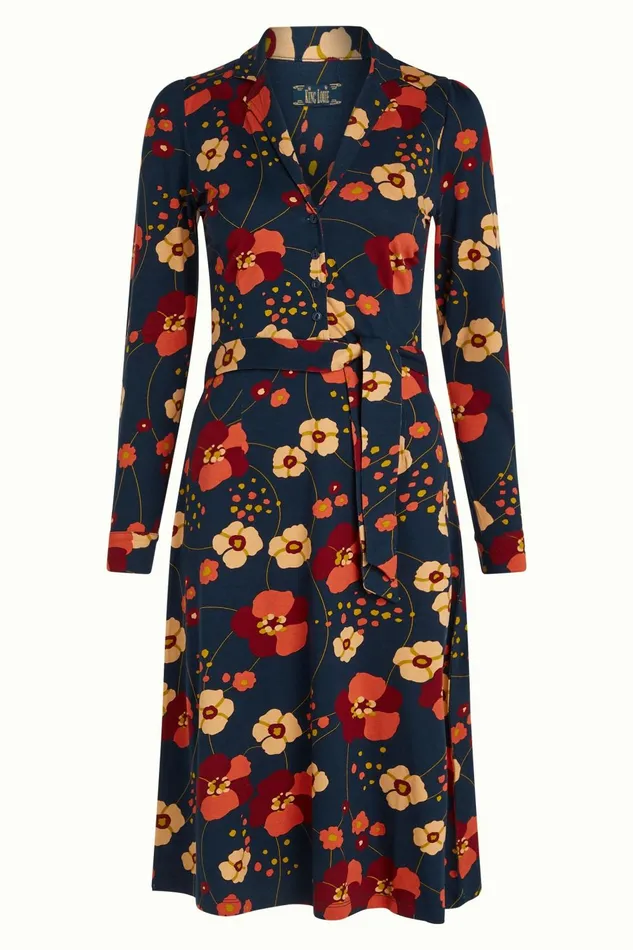 Dresses Women King Louie Lola Dress Melody Evening Blue 8211 Melody