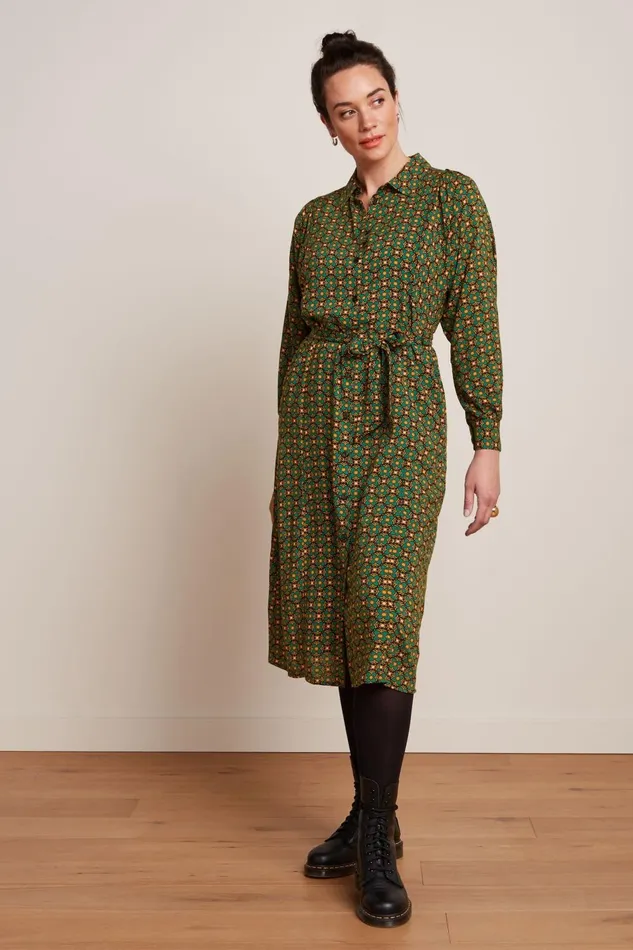 Dresses Women King Louie Marisa Dress Valley Peacock Green 8211 Valley