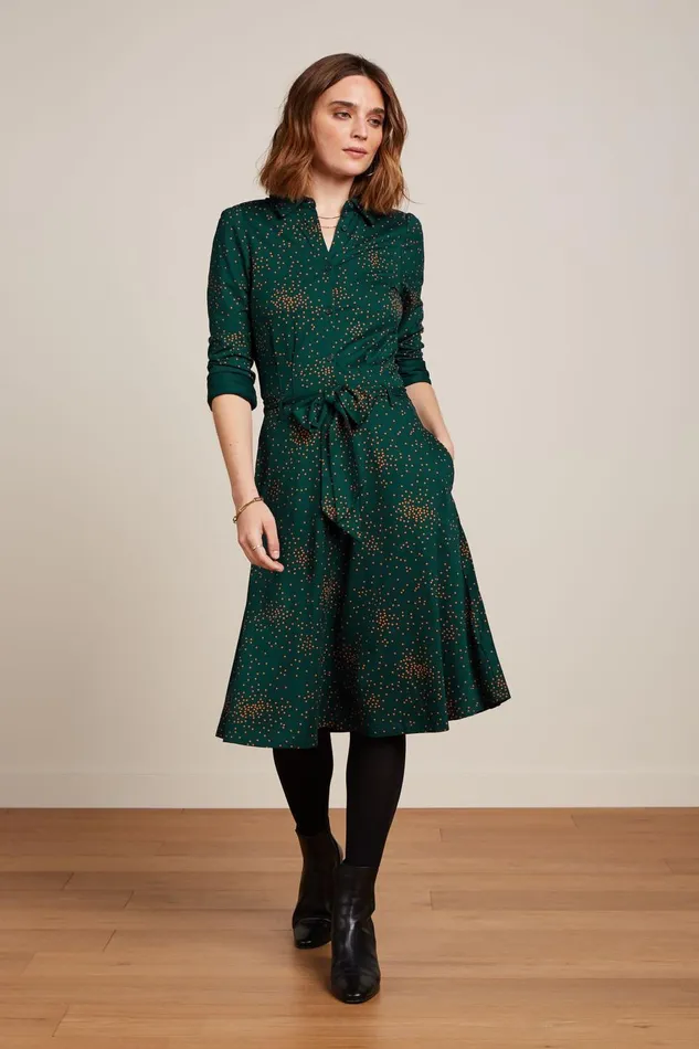 Dresses Women King Louie Sheeva Dress Valentine Pine Green 8211 Valentine