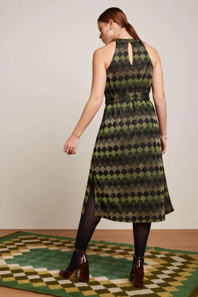 Dresses Women King Louie Virna Dress Diva Jacquard Olive Green 8211 Diva