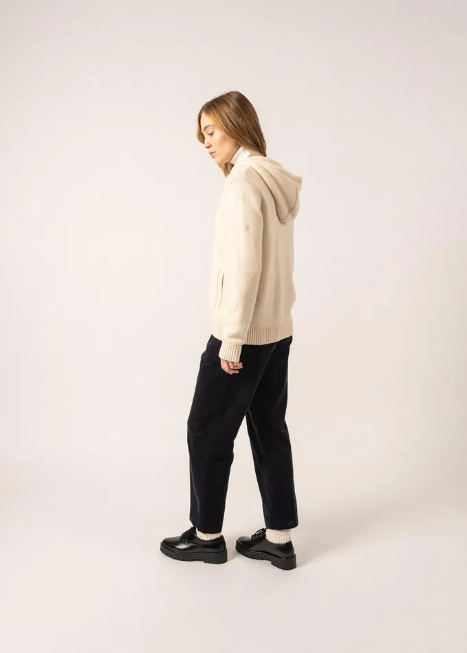 Dublin ZipUp Jacket With Hood Wool Blend Ivory Women Saint James Aw24