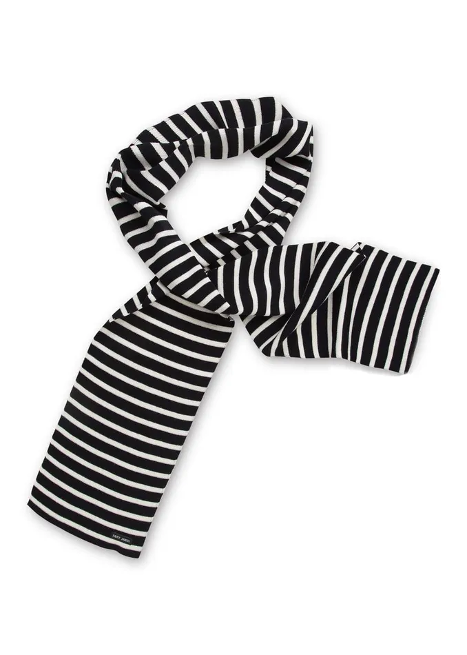 Duguay Striped Scarf In Comfortable Wool Blend Navyivory Men Saint James