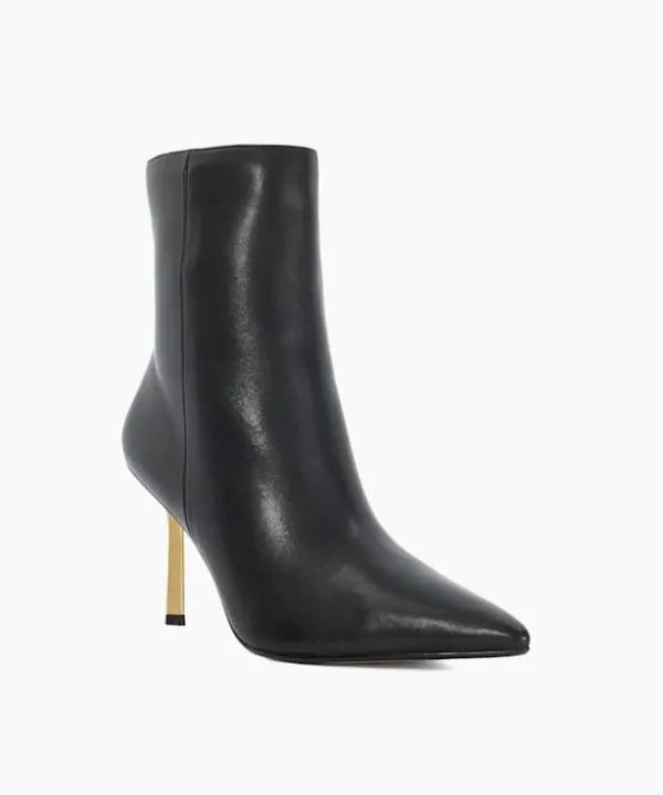 Dune London Ankle Boots Olara Black Sculptured Gold Heel Leather Ankle Boots Dune London Black 8211 Women