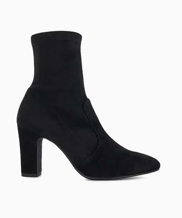 Dune London Ankle Boots Optilly Black Wide Fit Almond Toe Sock Boots Dune London Black 8211 Women