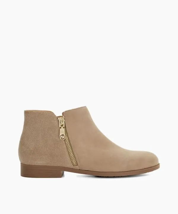 Dune London Ankle Boots Pandias Sand Croc Effect Detail Low Heel Boots Dune London Neutral 8211 Women