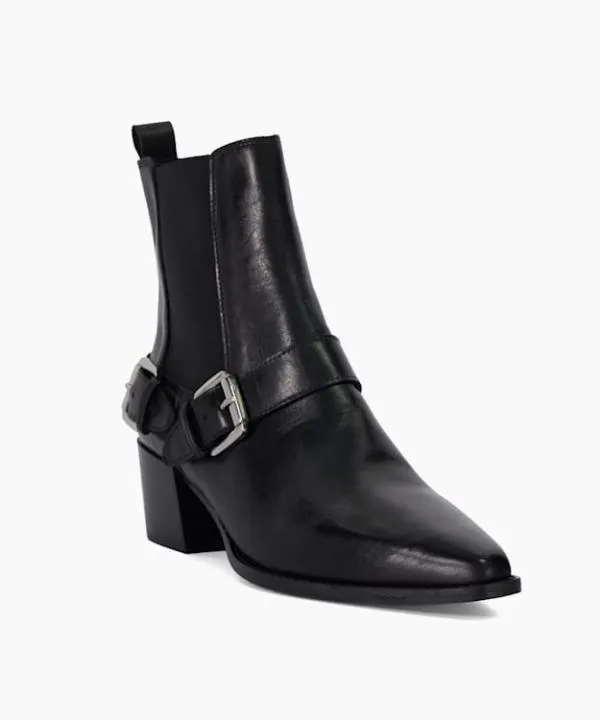 Dune London Ankle Boots Panino Black Leather Buckled Ankle Boots Dune London Black 8211 Women