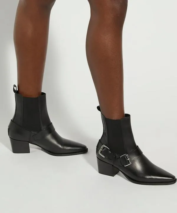 Dune London Ankle Boots Panino Black Leather Buckled Ankle Boots Dune London Black 8211 Women