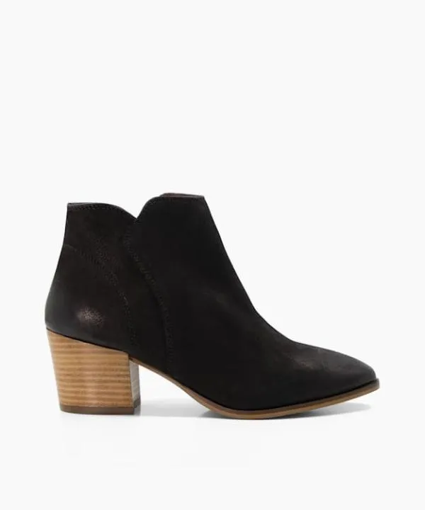 Dune London Ankle Boots Parlor Black Wide Fit Heeled Nubuck Western Boots Dune London Black Nubuck 8211 Women