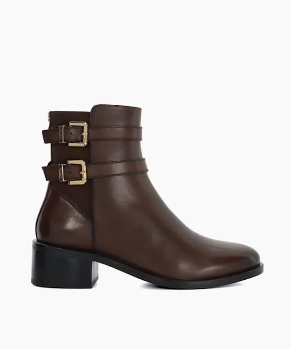 Dune London Ankle Boots Patter Brown Leather Double Buckle Block Heel Boots Dune London Brown 8211 Women Dune London Ankle Boots Patter Brown Leather Double Buckle Block Heel Boots Dune London Brown 8211 Women