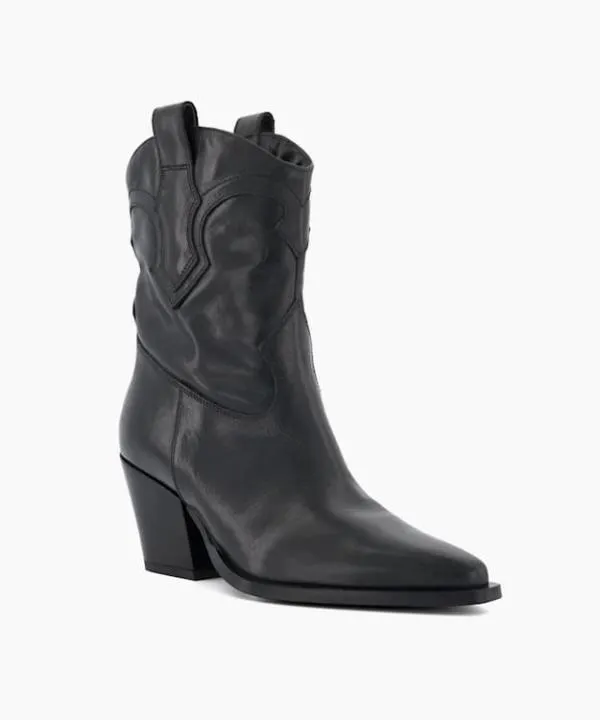 Dune London Ankle Boots Ponty Black Leather Western Boots Dune London Black 8211 Women