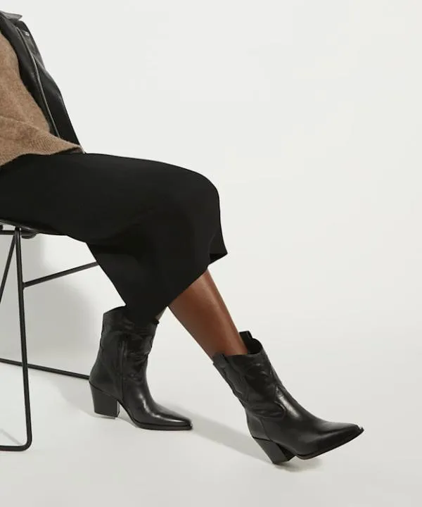 Dune London Ankle Boots Ponty Black Leather Western Boots Dune London Black 8211 Women