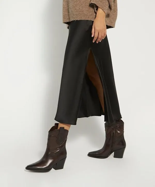 Dune London Ankle Boots Ponty Brown Leather Western Boots Dune London Brown 8211 Women