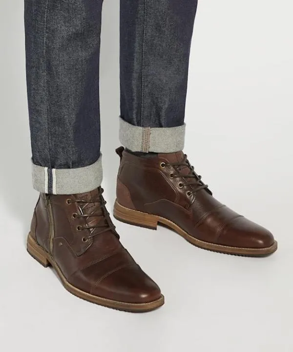 Dune London Casual Boots Captains Brown Double Toe Cap Detail Leather Boots Dune London Brown 8211 Men Dune London Casual Boots Captains Brown Double Toe Cap Detail Leather Boots Dune London Brown 8211 Men