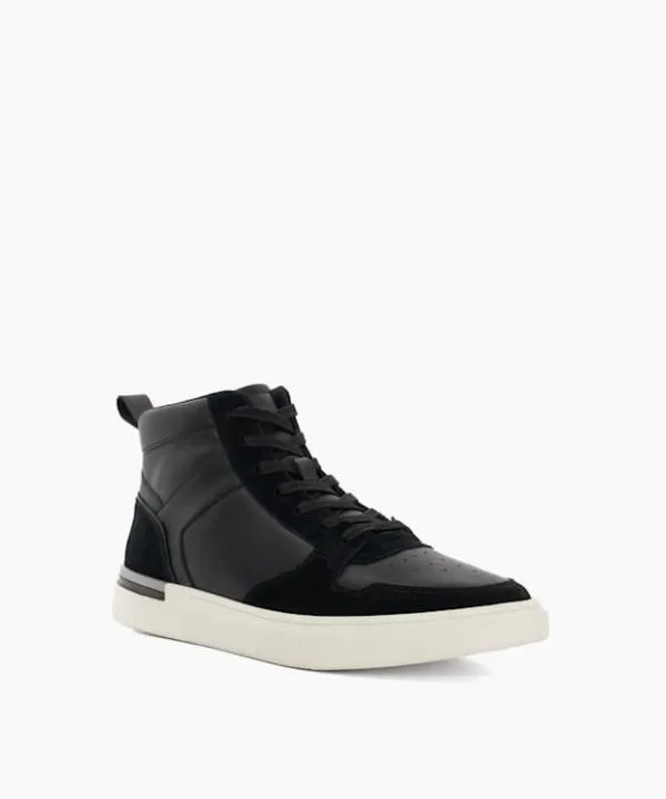Dune London Casual Shoes Strictly Black High Top Perforated Trainers Dune London Black 8211 Men Dune London Casual Shoes Strictly Black High Top Perforated Trainers Dune London Black 8211 Men