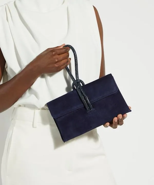 Dune London Clutch Bags Brynie Navy DiamanteLoopHandle Grab Bag Dune London Blue 8211 Women