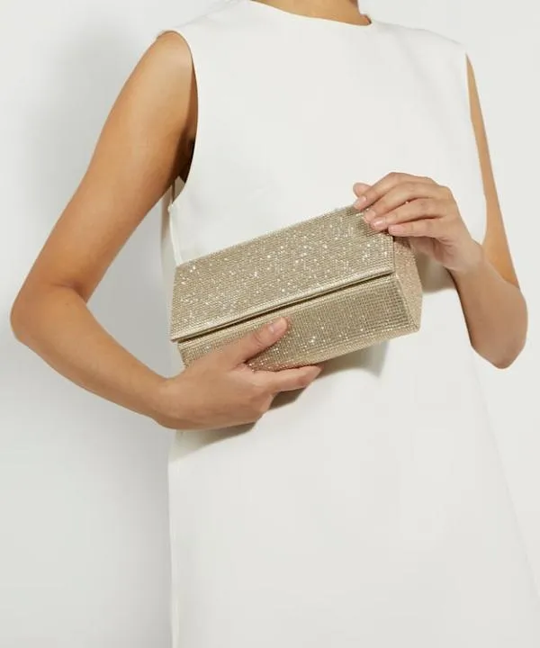 Dune London Clutch Bags Esmes Gold Sparkly Box Clutch Dune London Metallic 8211 Women Dune London Clutch Bags Esmes Gold Sparkly Box Clutch Dune London Metallic 8211 Women