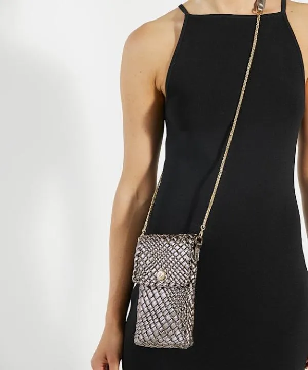 Dune London Crossbody Bags Saff Pewter Woven Phone Cross Body Bag Dune London Metallic 8211 Women Dune London Crossbody Bags Saff Pewter Woven Phone Cross Body Bag Dune London Metallic 8211 Women