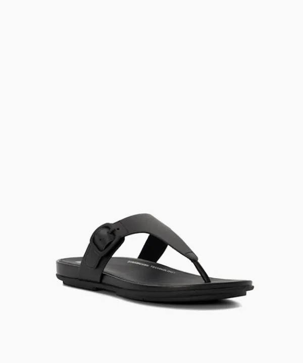 Dune London Flat Sandals Gracie Rubber B Black BuckleDetail ToePost Sandals Dune London Black 8211 Women